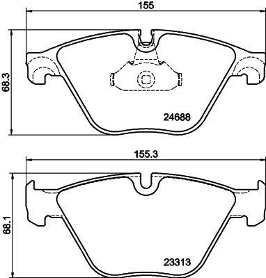 Комплект гальмівних накладок, дискове гальмо HELLA 8DB 355 015-261