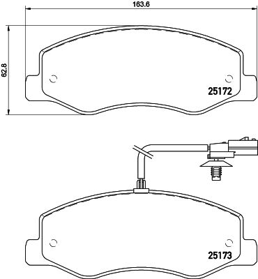 Комплект гальмівних накладок, дискове гальмо HELLA 8DB 355 015-311