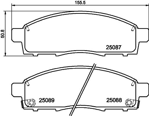 Комплект гальмівних накладок, дискове гальмо HELLA 8DB 355 015-321