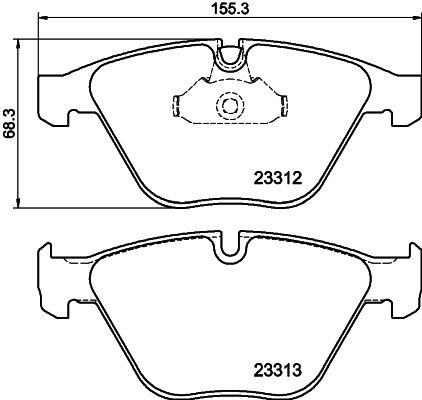 Комплект гальмівних накладок, дискове гальмо HELLA 8DB 355 015-391