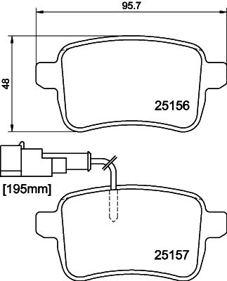 Brake Pad Set, disc brake HELLA 8DB 355 015-541