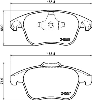 Комплект гальмівних накладок, дискове гальмо HELLA 8DB 355 015-561