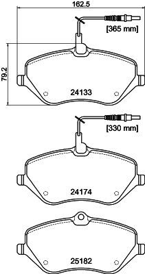 Комплект гальмівних накладок, дискове гальмо HELLA 8DB 355 015-621