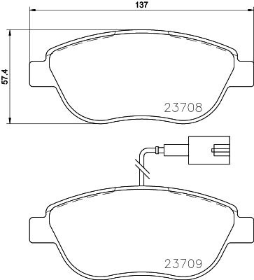 Brake Pad Set, disc brake HELLA 8DB 355 015-791