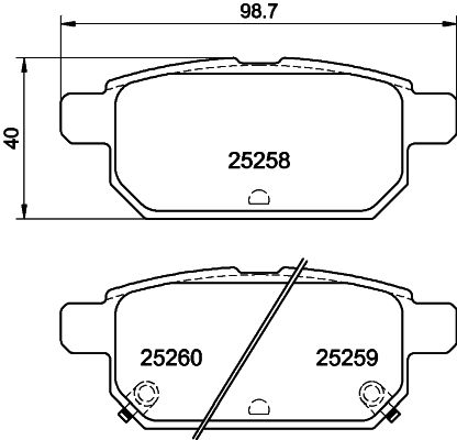 Комплект гальмівних накладок, дискове гальмо HELLA 8DB 355 015-871