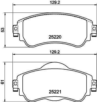 Комплект гальмівних накладок, дискове гальмо HELLA 8DB 355 015-931