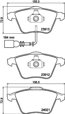 Комплект гальмівних накладок, дискове гальмо HELLA 8DB 355 015-971