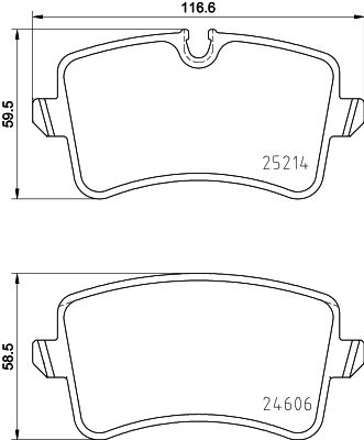 Комплект гальмівних накладок, дискове гальмо HELLA 8DB 355 016-001