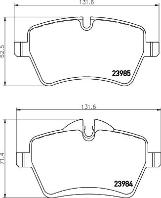 Комплект гальмівних накладок, дискове гальмо HELLA 8DB 355 016-041