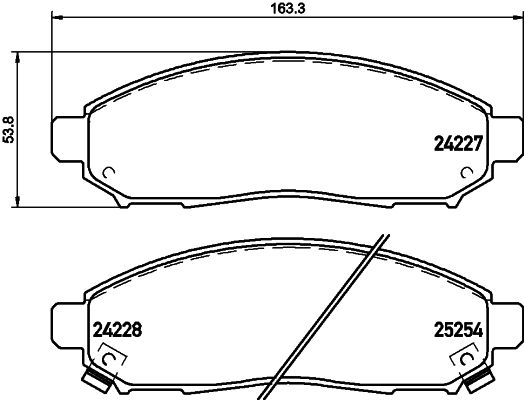 Комплект гальмівних накладок, дискове гальмо HELLA 8DB 355 016-121