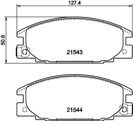 Комплект гальмівних накладок, дискове гальмо HELLA 8DB 355 016-341