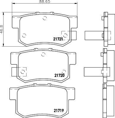 Комплект гальмівних накладок, дискове гальмо HELLA 8DB 355 016-451