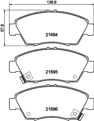 Комплект гальмівних накладок, дискове гальмо HELLA 8DB 355 016-461