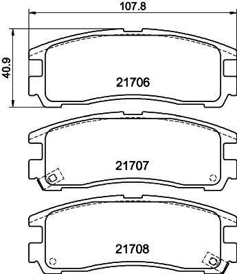 Brake Pad Set, disc brake HELLA 8DB 355 016-591