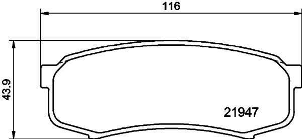 Комплект гальмівних накладок, дискове гальмо HELLA 8DB 355 016-831