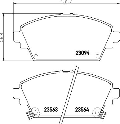 Комплект гальмівних накладок, дискове гальмо HELLA 8DB 355 017-171