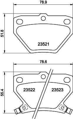 Комплект гальмівних накладок, дискове гальмо HELLA 8DB 355 017-221