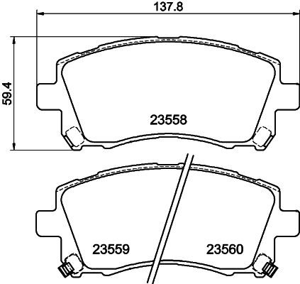 Комплект гальмівних накладок, дискове гальмо HELLA 8DB 355 017-291