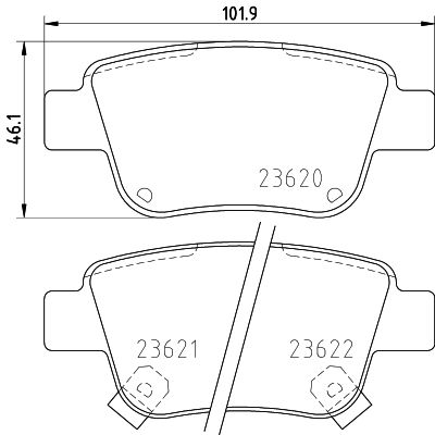 Комплект гальмівних накладок, дискове гальмо HELLA 8DB 355 017-331