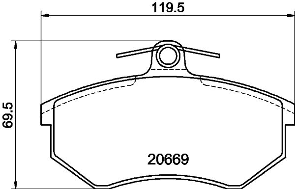 Stabdžių trinkelių rinkinys, diskinis stabdys HELLA 8DB 355 017-701