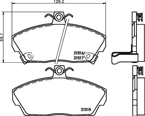 Комплект гальмівних накладок, дискове гальмо HELLA 8DB 355 018-031