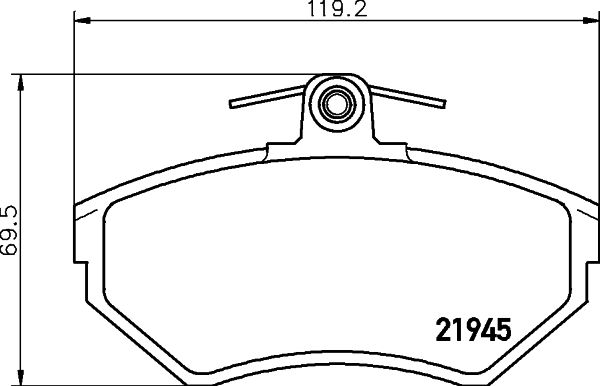 Комплект гальмівних накладок, дискове гальмо HELLA 8DB 355 018-251