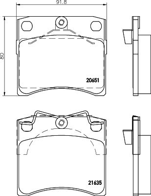 Комплект гальмівних накладок, дискове гальмо HELLA 8DB 355 018-381