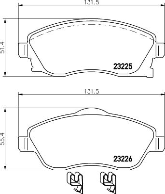 Brake Pad Set, disc brake HELLA 8DB 355 018-511