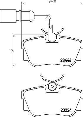 Комплект гальмівних накладок, дискове гальмо HELLA 8DB 355 018-571