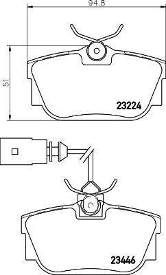 Комплект гальмівних накладок, дискове гальмо HELLA 8DB 355 018-591