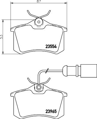 Комплект гальмівних накладок, дискове гальмо HELLA 8DB 355 018-601