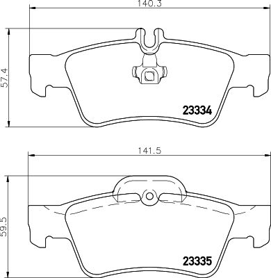 Комплект гальмівних накладок, дискове гальмо HELLA 8DB 355 018-751