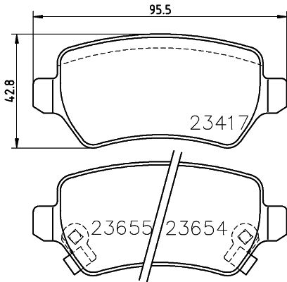 Комплект гальмівних накладок, дискове гальмо HELLA 8DB 355 018-781