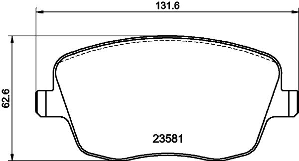 Комплект гальмівних накладок, дискове гальмо HELLA 8DB 355 018-801