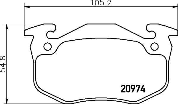 Комплект гальмівних накладок, дискове гальмо HELLA 8DB 355 018-951