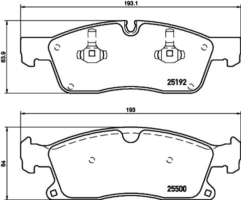 Комплект гальмівних накладок, дискове гальмо HELLA 8DB 355 019-701