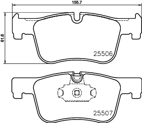 Brake Pad Set, disc brake HELLA 8DB 355 019-771