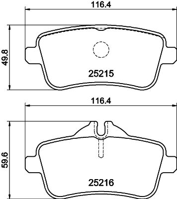 Комплект гальмівних накладок, дискове гальмо HELLA 8DB 355 019-841