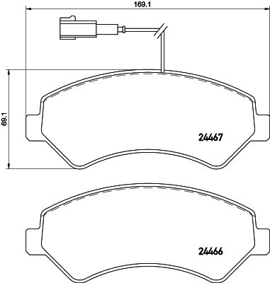 Комплект гальмівних накладок, дискове гальмо HELLA 8DB 355 019-901