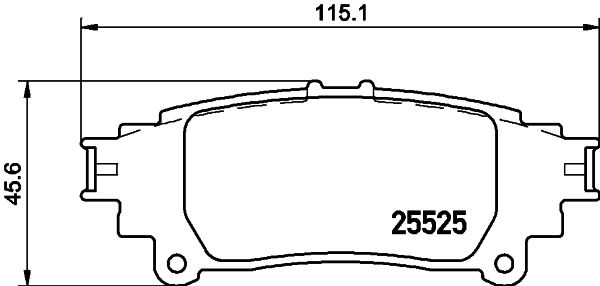 Комплект гальмівних накладок, дискове гальмо HELLA 8DB 355 020-001