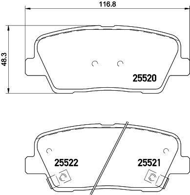 Brake Pad Set, disc brake HELLA 8DB 355 020-101