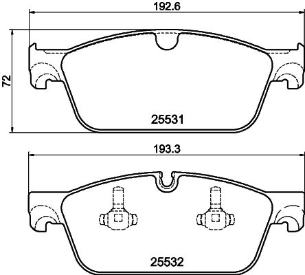 Комплект гальмівних накладок, дискове гальмо HELLA 8DB 355 020-141