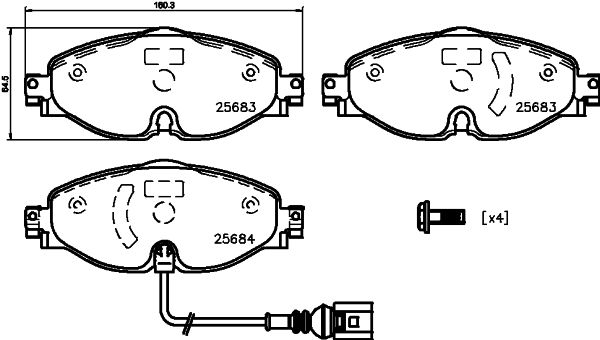 Brake Pad Set, disc brake HELLA 8DB 355 020-191