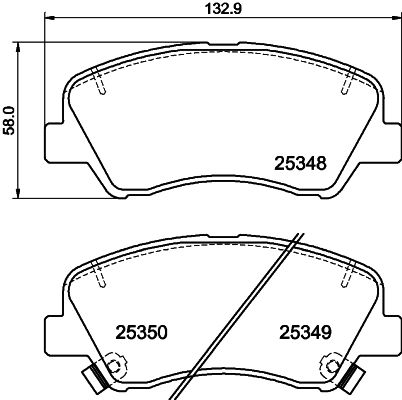 Brake Pad Set, disc brake HELLA 8DB 355 020-231