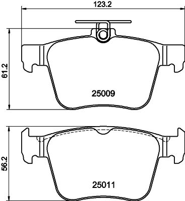 Комплект гальмівних накладок, дискове гальмо HELLA 8DB 355 020-261