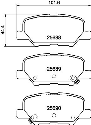 Комплект гальмівних накладок, дискове гальмо HELLA 8DB 355 020-291