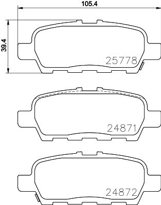 Brake Pad Set, disc brake HELLA 8DB 355 020-401