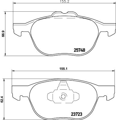 Комплект гальмівних накладок, дискове гальмо HELLA 8DB 355 020-411