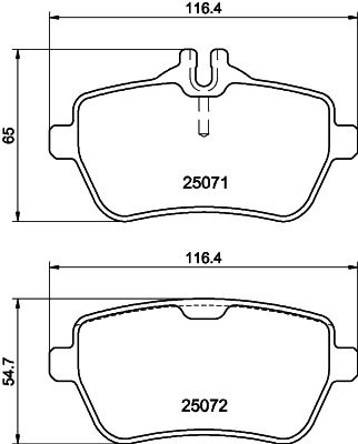 Brake Pad Set, disc brake HELLA 8DB 355 020-471