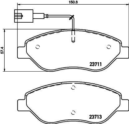 Комплект гальмівних накладок, дискове гальмо HELLA 8DB 355 020-561